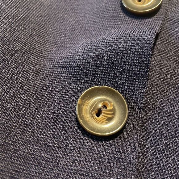 all:Row Asymmetric Wrap Skirt Women%E2%80%99s Small Stretch A-line Buttons Navy - Picture 4 of 8